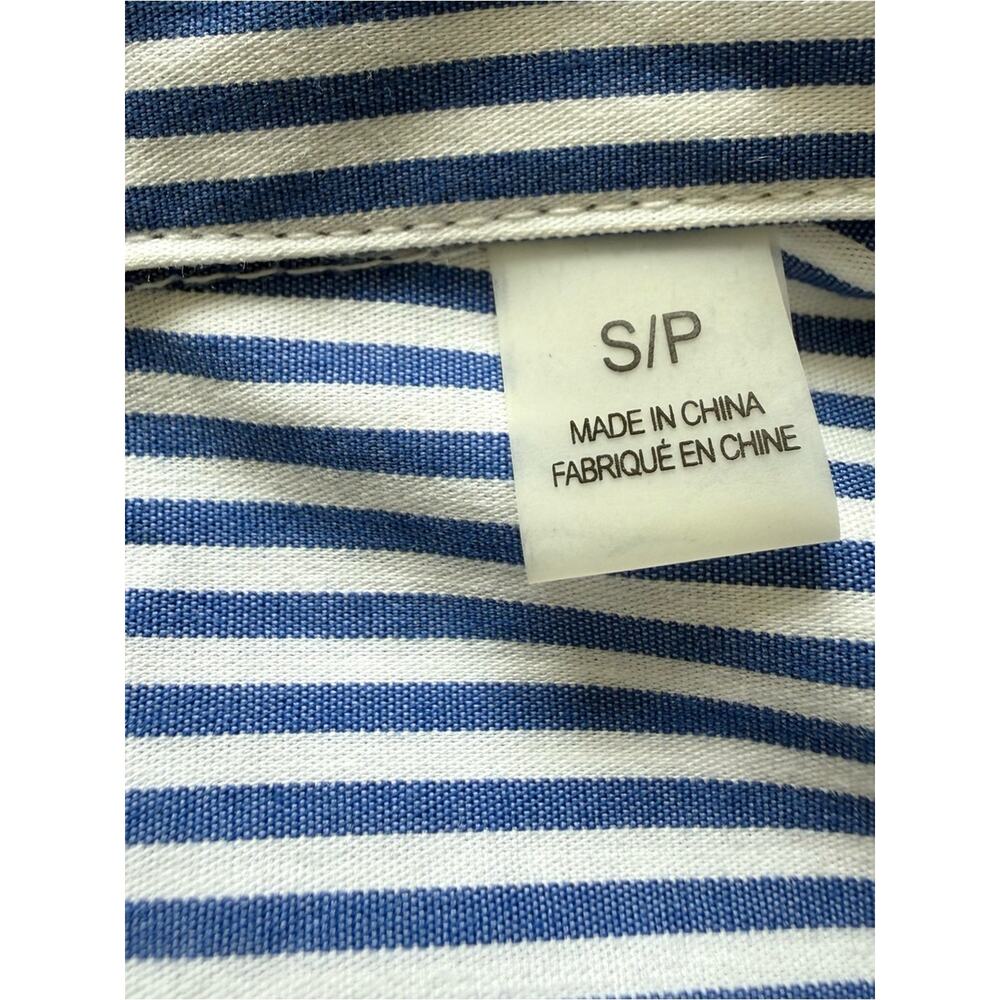 Tahari women cotton blouse white/blue striped size S/P - Picture 5 of 8